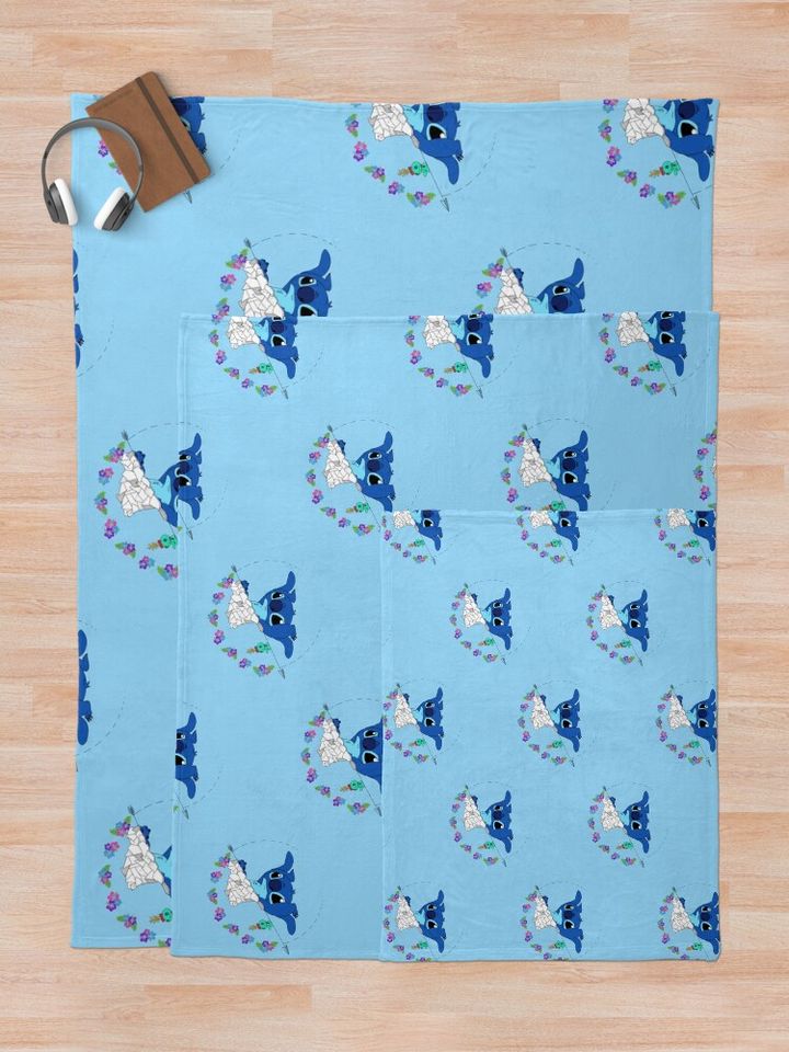 Stitch mosaic white Throw Blanket