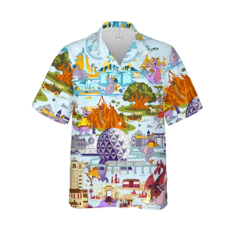 Disney Figment Funny Hawaiian Set Epcot Figment Hawaiian Shirt