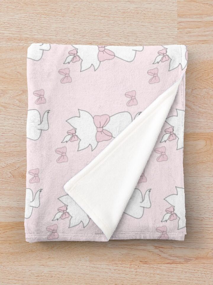 Marie Aristocats Pattern Throw Blanket