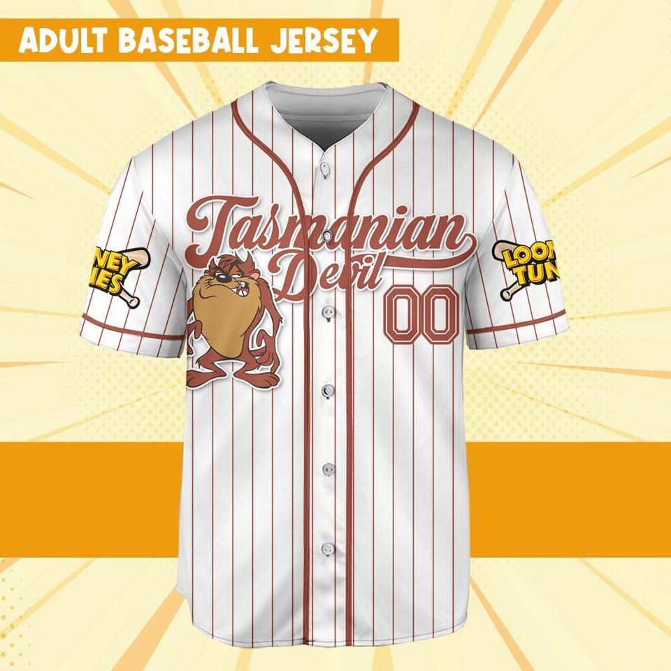 Custom Looney Tune Tasmanian Devil Simple Baseball, Cartoon Team Outfit
