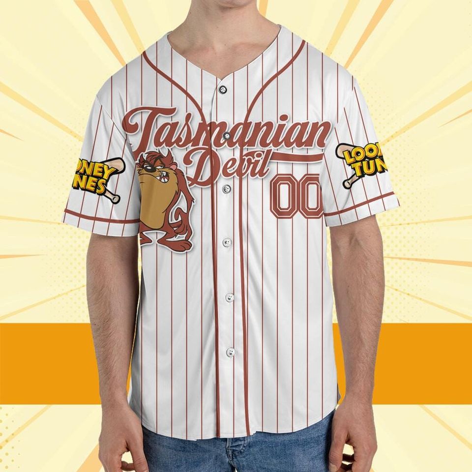 Custom Looney Tune Tasmanian Devil Simple Baseball, Cartoon Team Outfit
