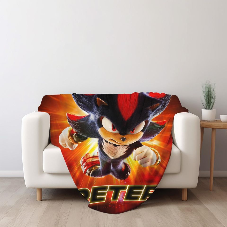 Custom Sonic The Hedgehog Blanket/Personalized Shadow Hedgehog Blanket/Custom Shadow Sonic Blanket/Sonic Blanket/Birthday Blanket