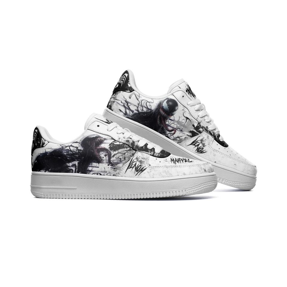 venom shoes white Leather Low Top Sneakers