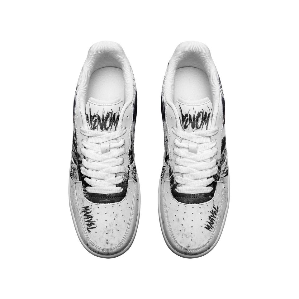 venom shoes white Leather Low Top Sneakers