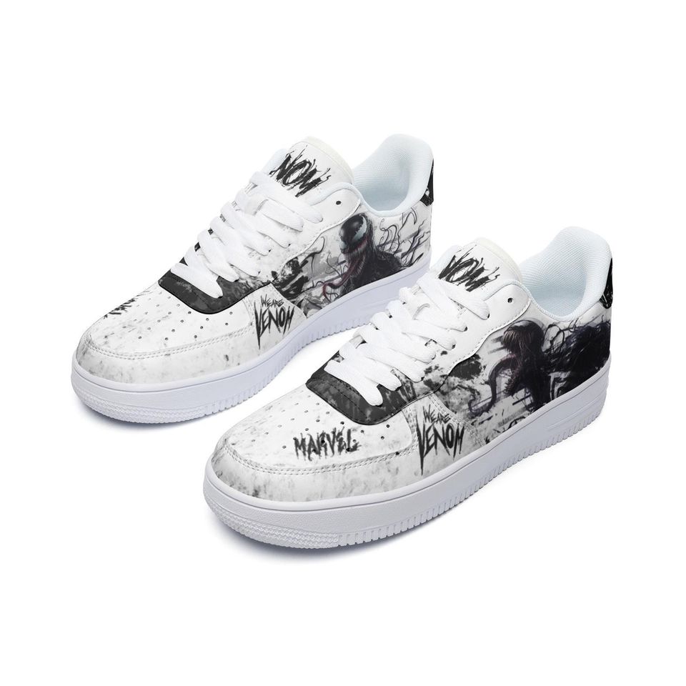 venom shoes white Leather Low Top Sneakers