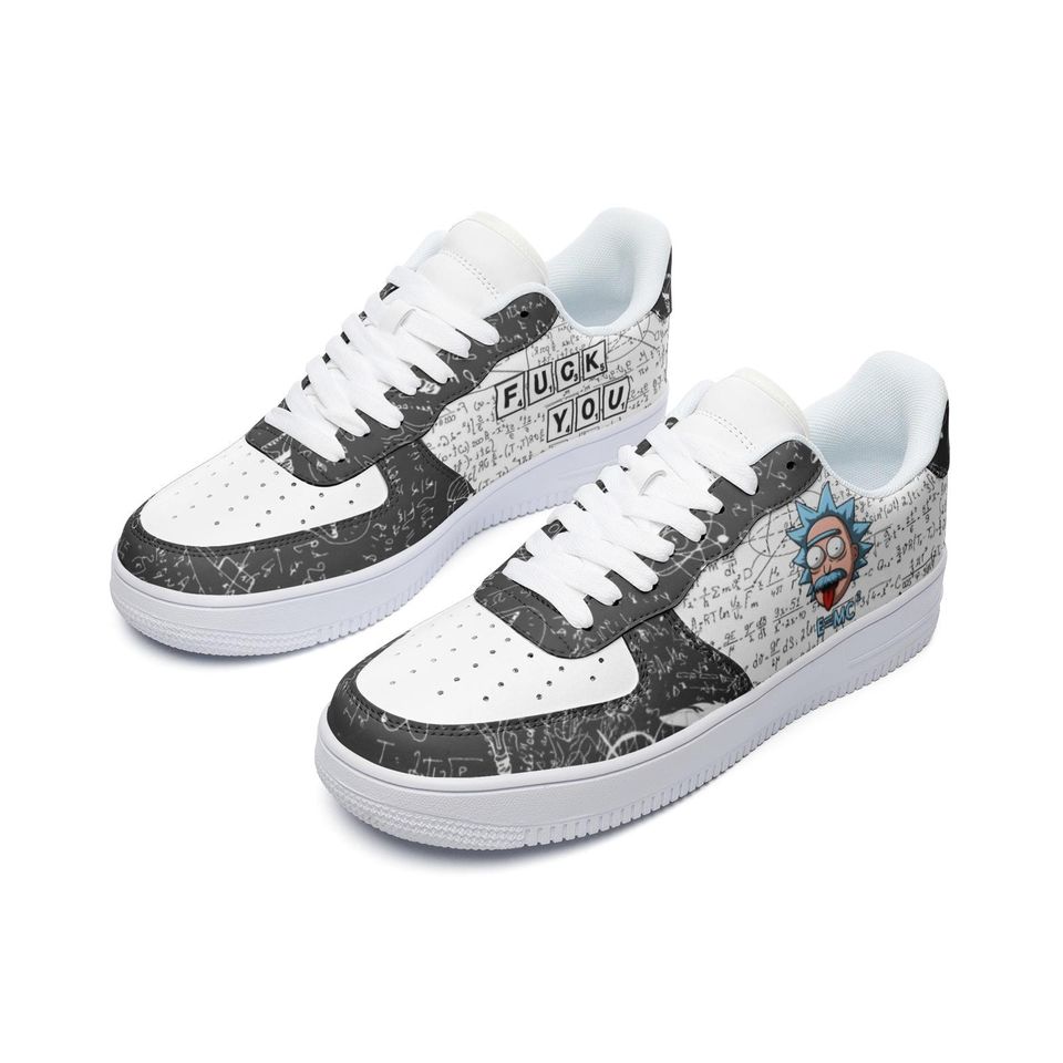 Rick And Rickandmorty Math Style Leather Low Top Sneakers