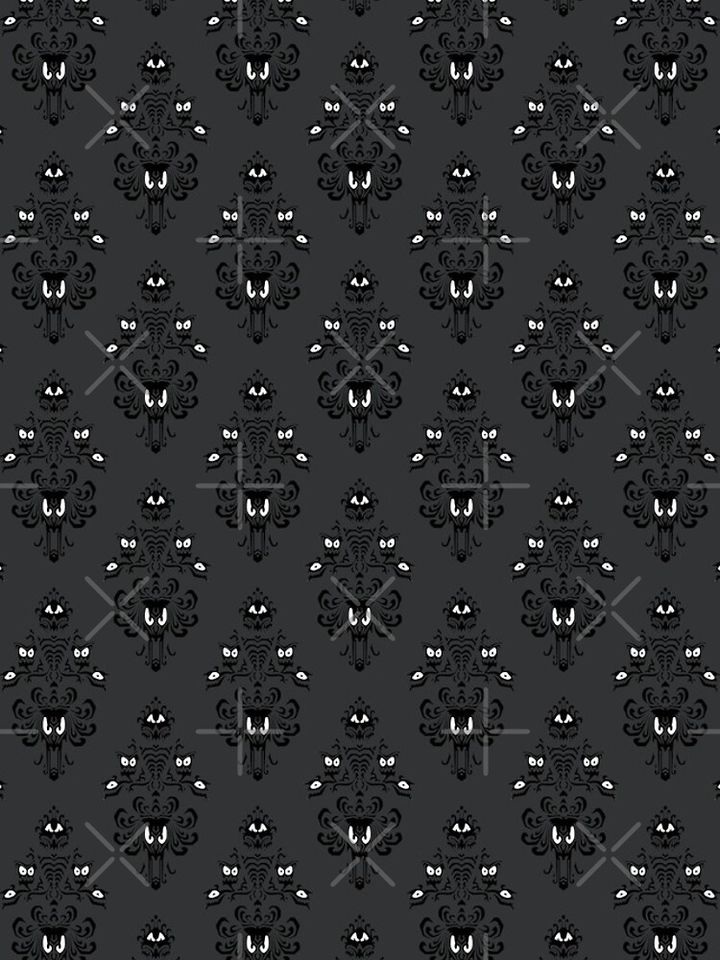 Haunted Mansion Wallpaper Satin Black #Bold iPhone Case