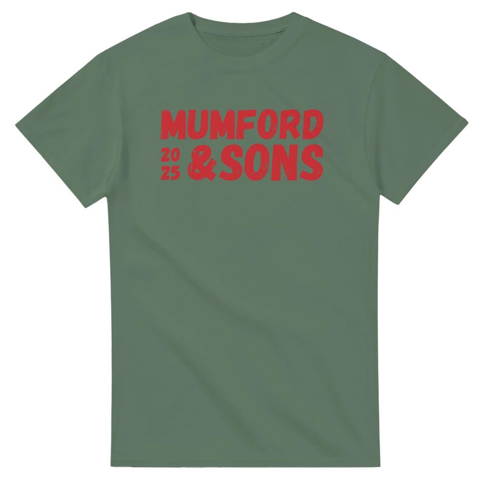 Mumford and Sons 2025 Tour Heavyweight Unisex Crewneck T-shirt