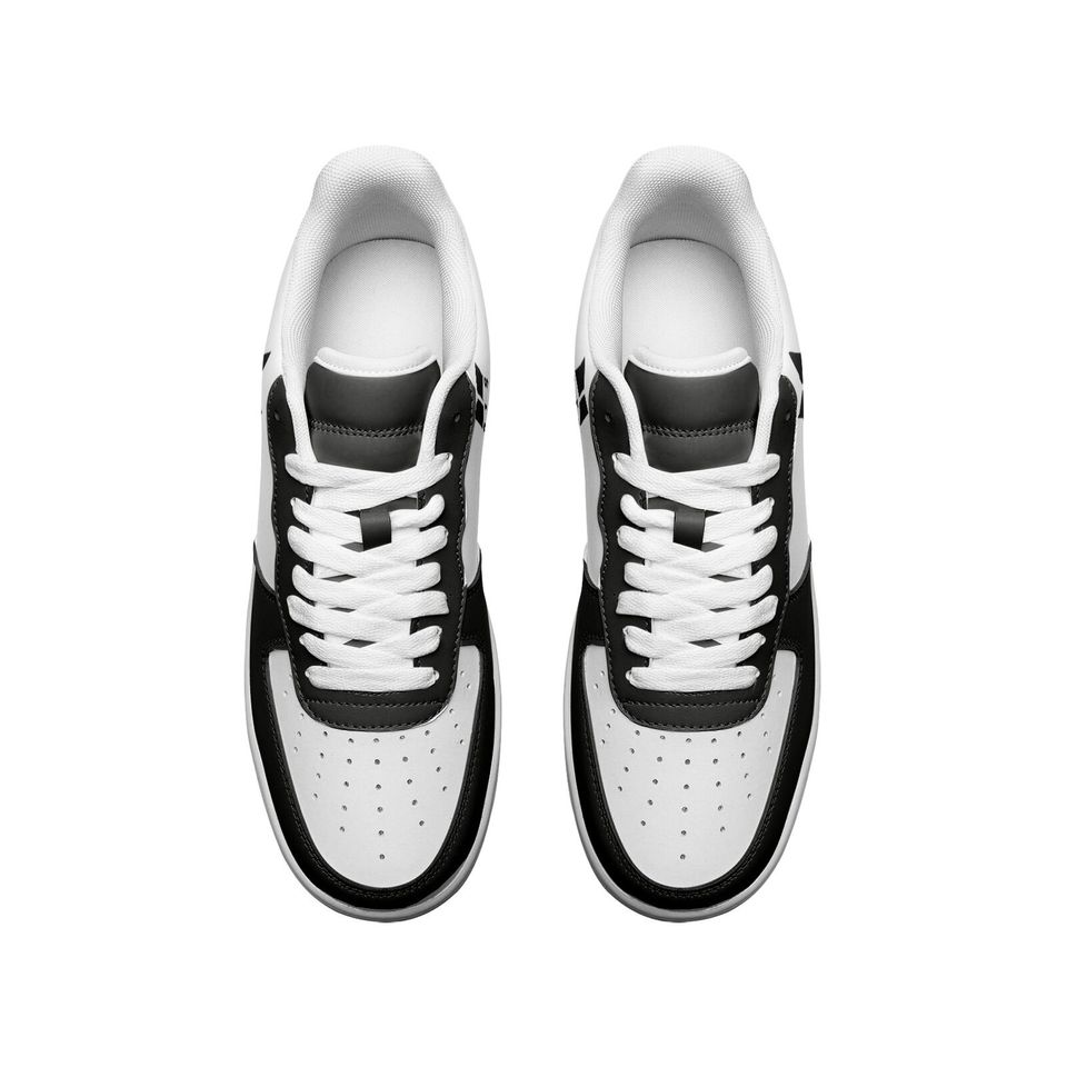 BTS Unisex Low Top Leather Sneakers - Black BTS shoes