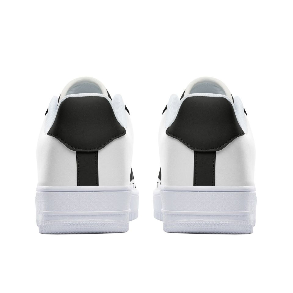 BTS Unisex Low Top Leather Sneakers - Black BTS shoes