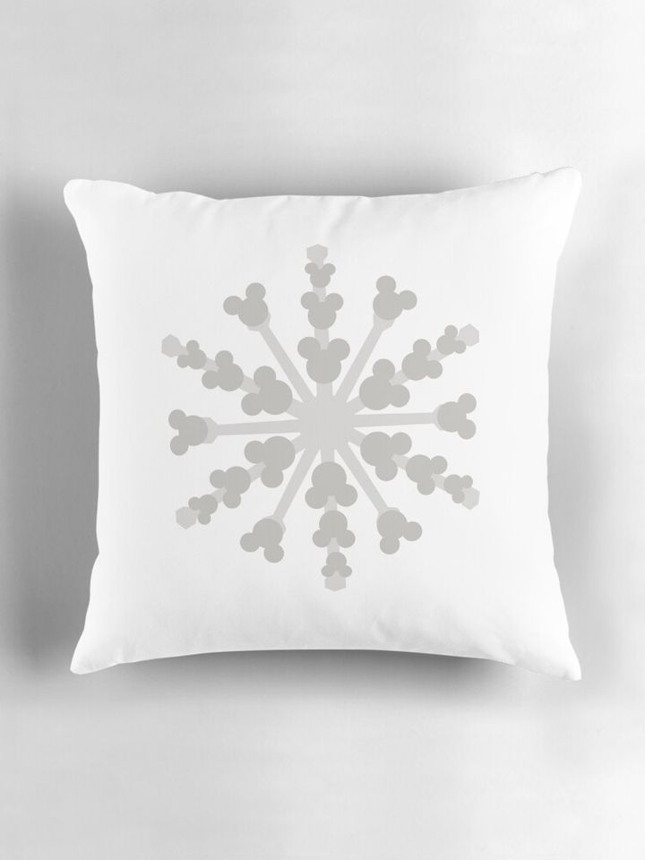 Hidden Mickey Snowflake Pillow
