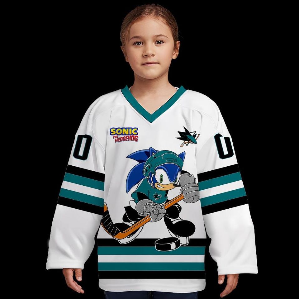 Personalized San Jose Sonic Hockey Jersey, The Hedgehog Jersey For Men With Your Team Name, Fan Hockey Jersey