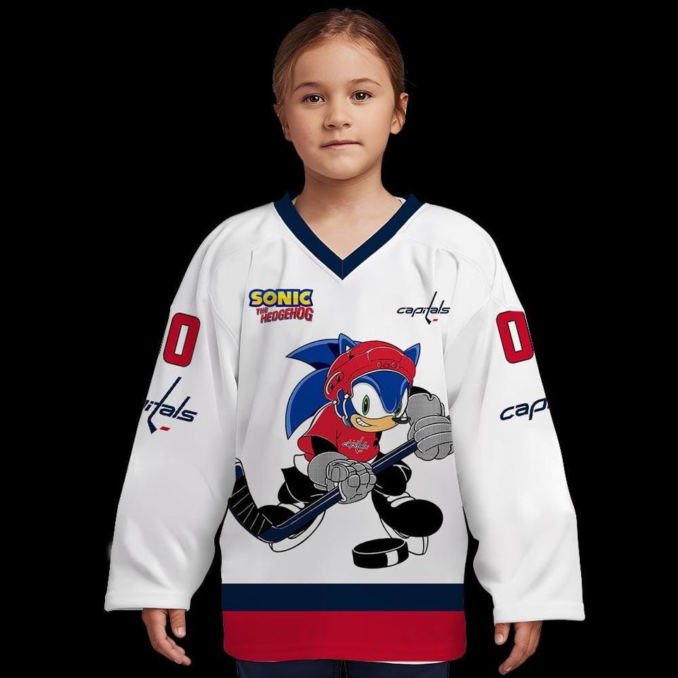 Personalized Washington Sonic Hockey Jersey, The Hedgehog Jersey For Men With Your Team Name, Fan Hockey Jersey