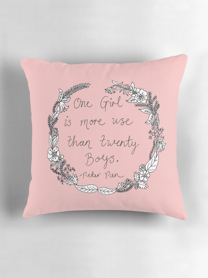Peter Pan - One Girl Wreath Pillow