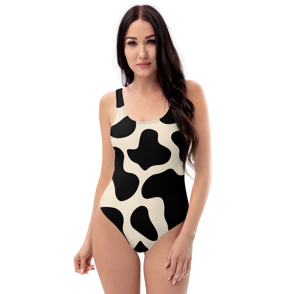 Cow Print One-Piece Swimsuit/ Cow Print Leotard