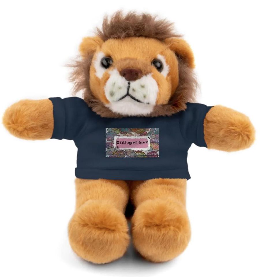 A multi-item listing with neurodiverse stuffed animals with tee