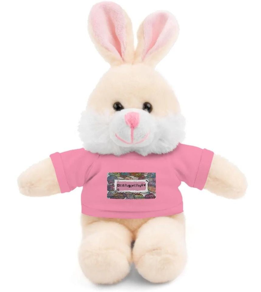 A multi-item listing with neurodiverse stuffed animals with tee