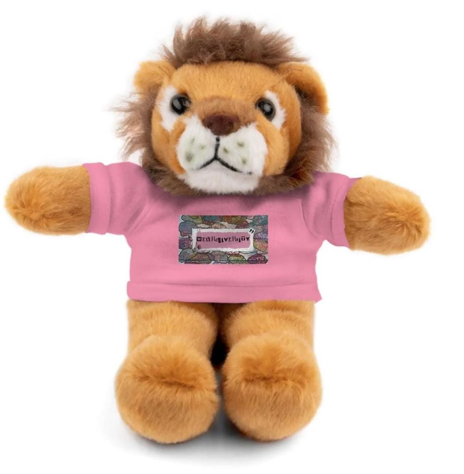 A multi-item listing with neurodiverse stuffed animals with tee