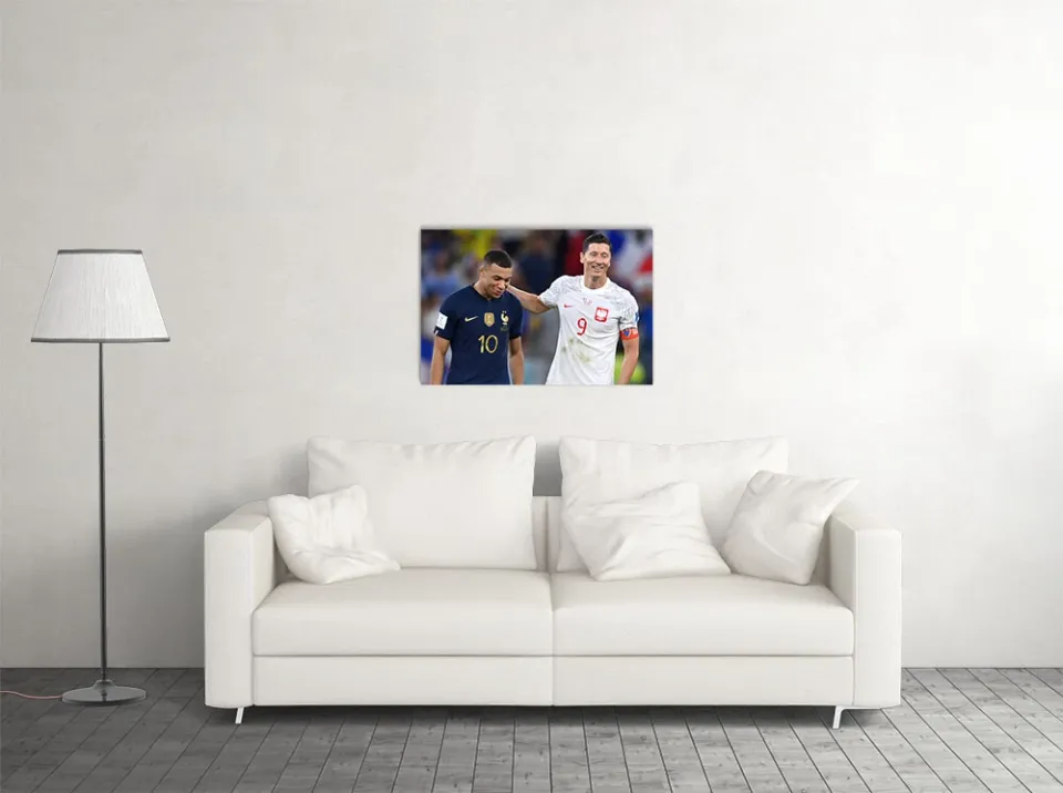 Kylian Mbappe Robert Lewandowski World Cup Wall Art Home Decor - POSTER