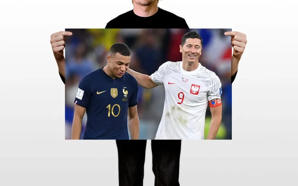 Kylian Mbappe Robert Lewandowski World Cup Wall Art Home Decor - POSTER