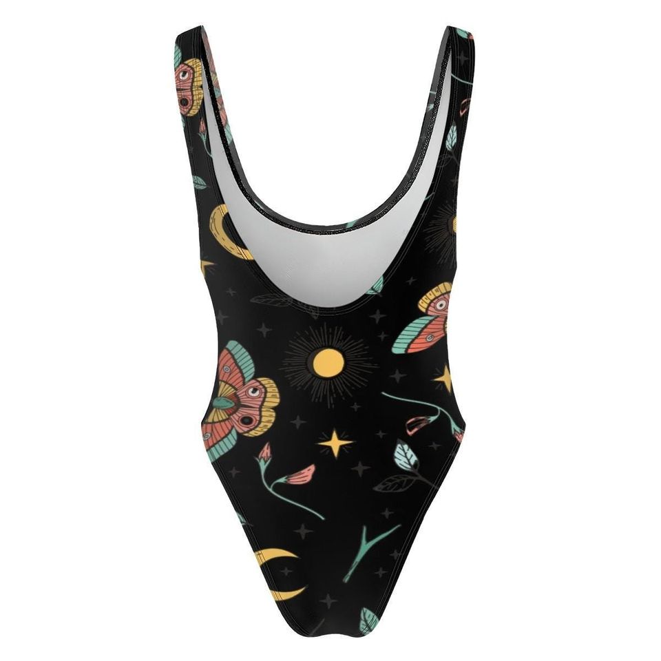 High-Cut One Piece Swimsuit Black