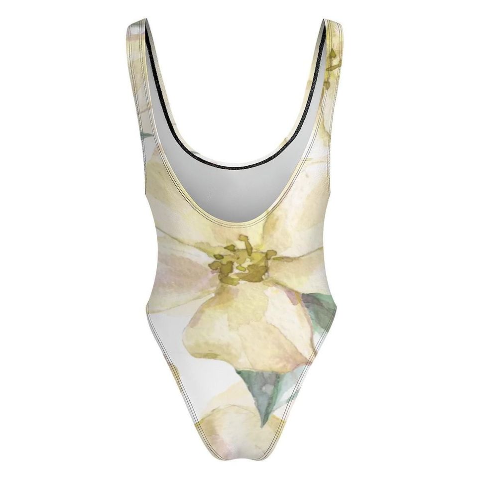 High-Cut One Piece Swimsuit Floral