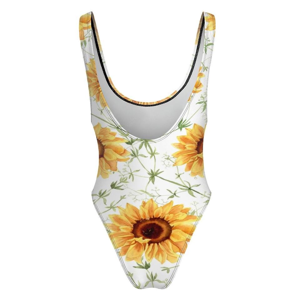 High-Cut One Piece Swimsuit Floral