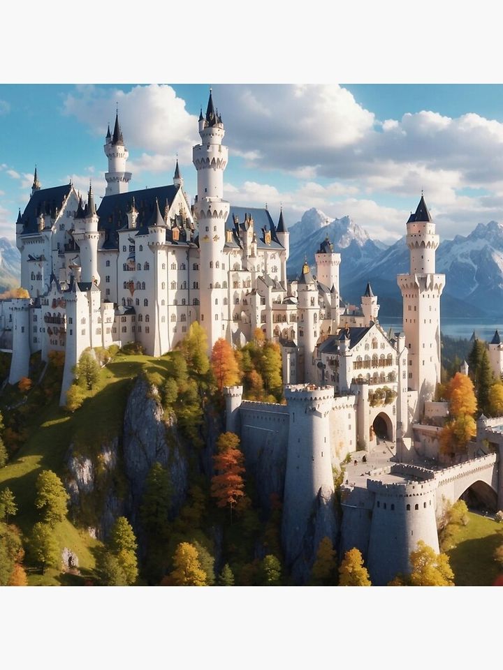 Schloss Neuschwanstein, the real Sleeping Beauty Castle Pillow