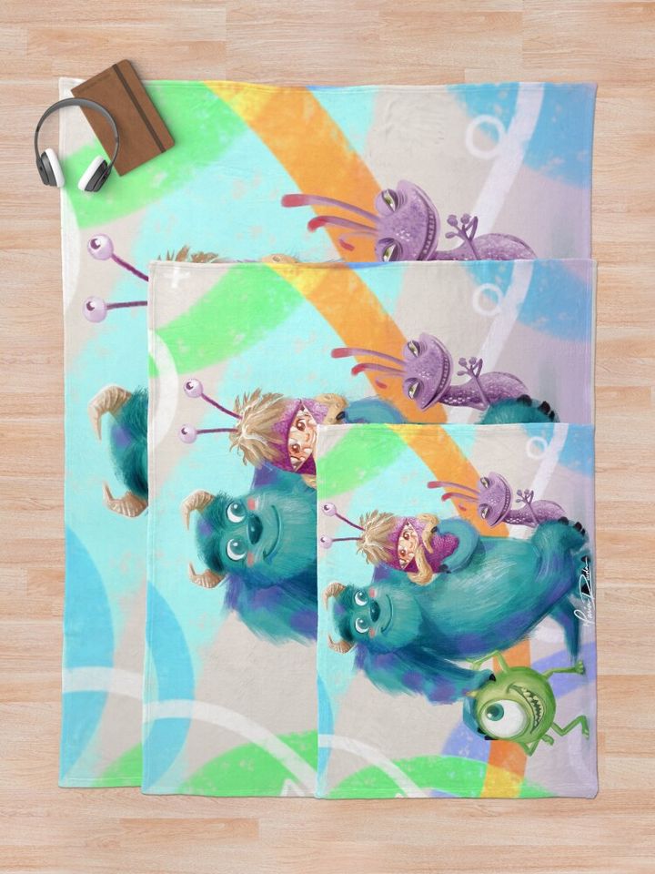 Monsters Inc Fanart Throw Blanket