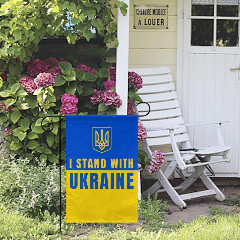 I Stand with Ukraine Garden flag