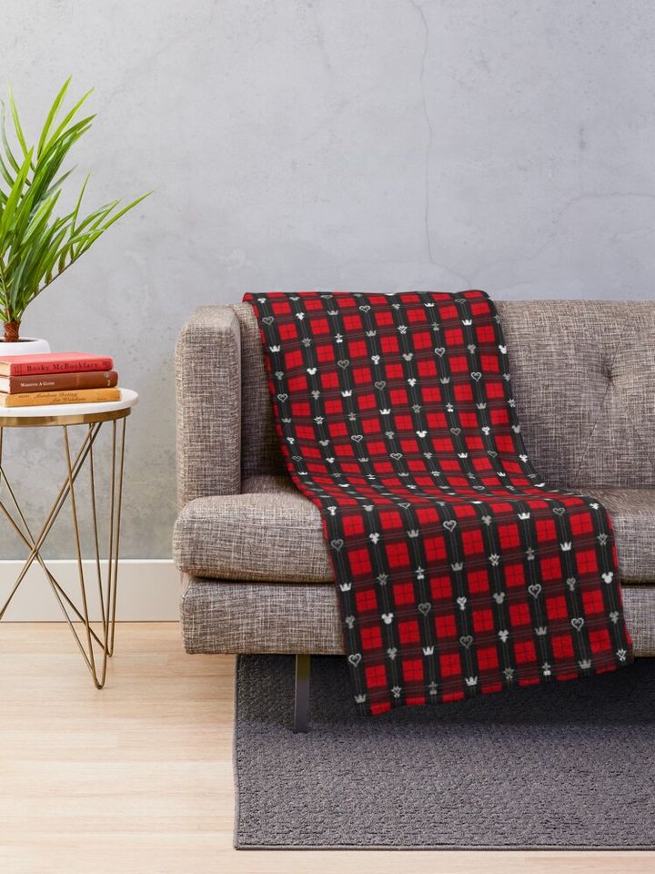 Kingdom Hearts III - Flannel Pattern (Red) Throw Blanket