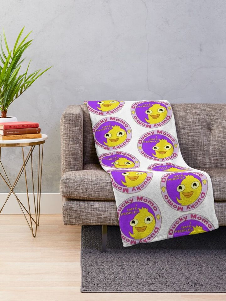 Ducky Momo I Hate People Throw Blanket