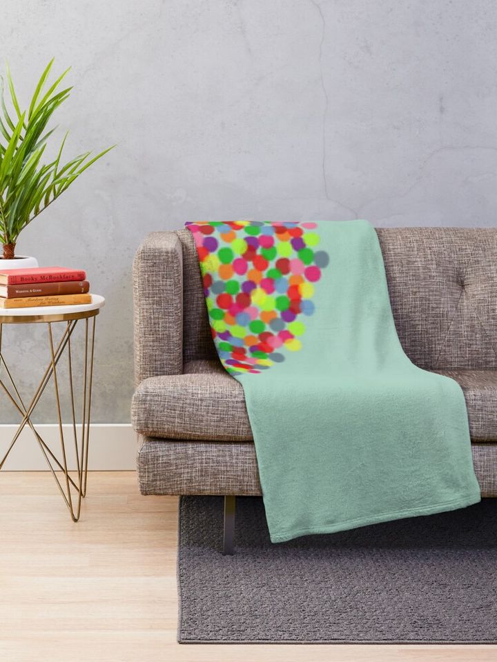 house with balloons Throw Blanket