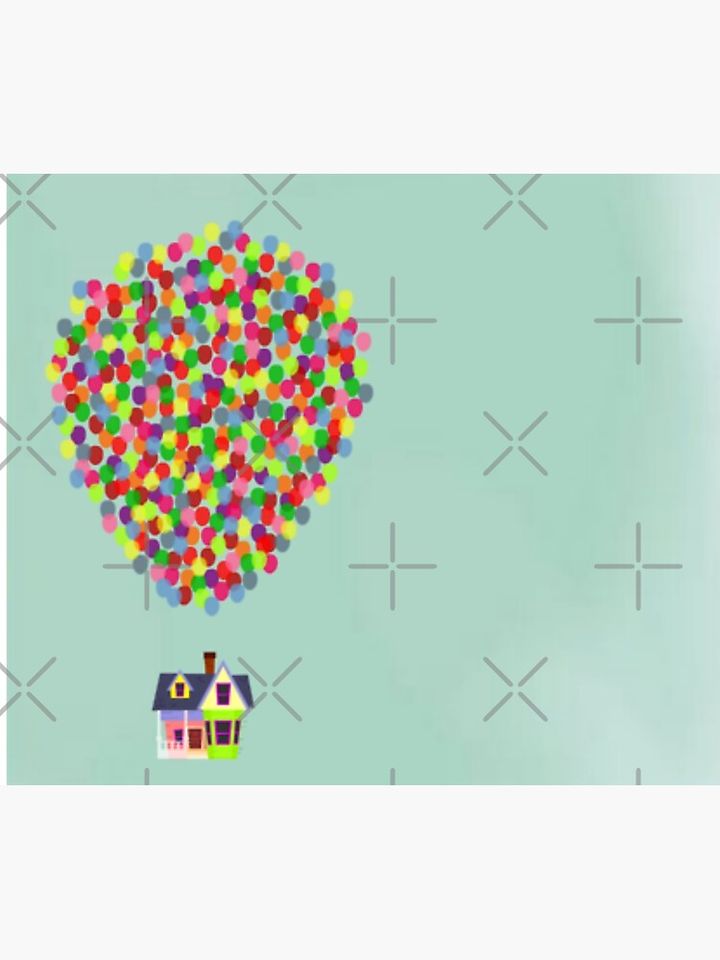 house with balloons Throw Blanket