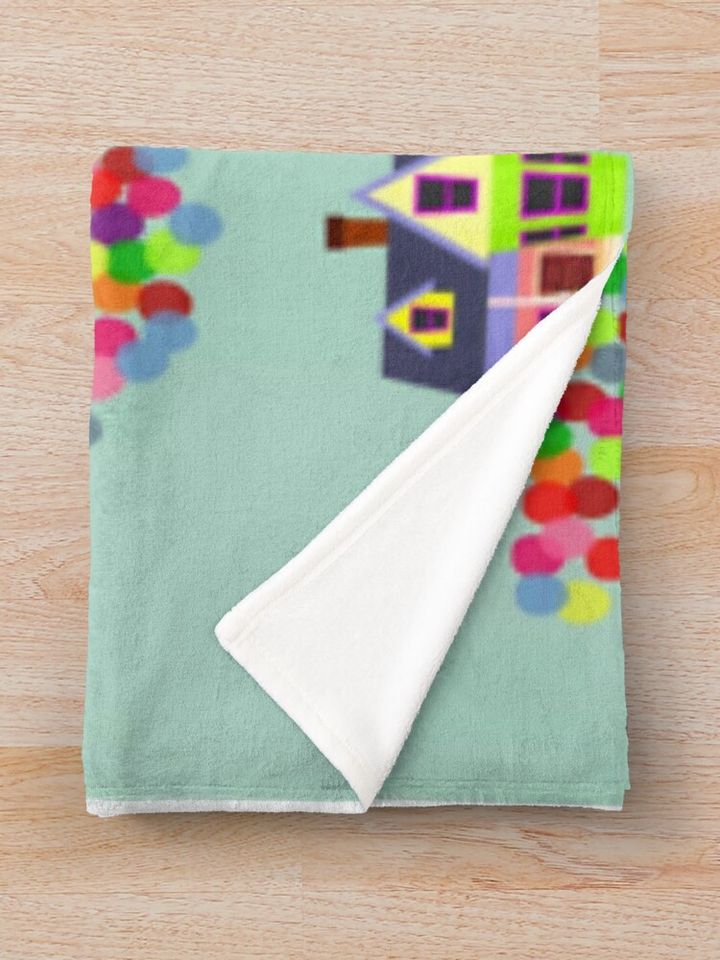 house with balloons Throw Blanket