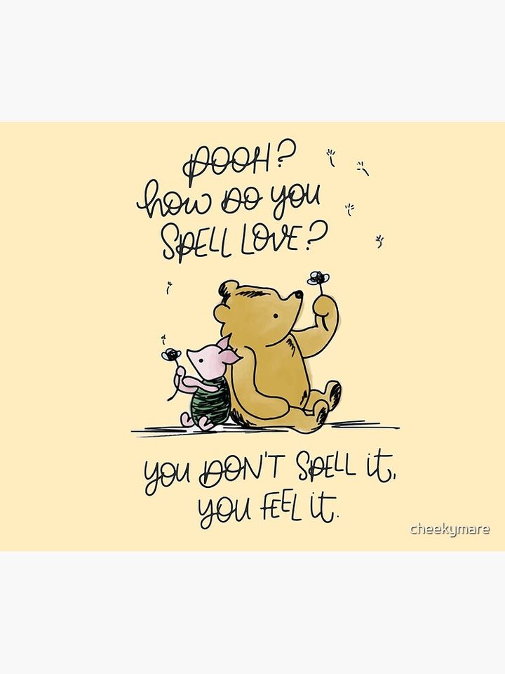 "How Do You Spell Love?" - Winnie the Pooh Quote Throw Blanket