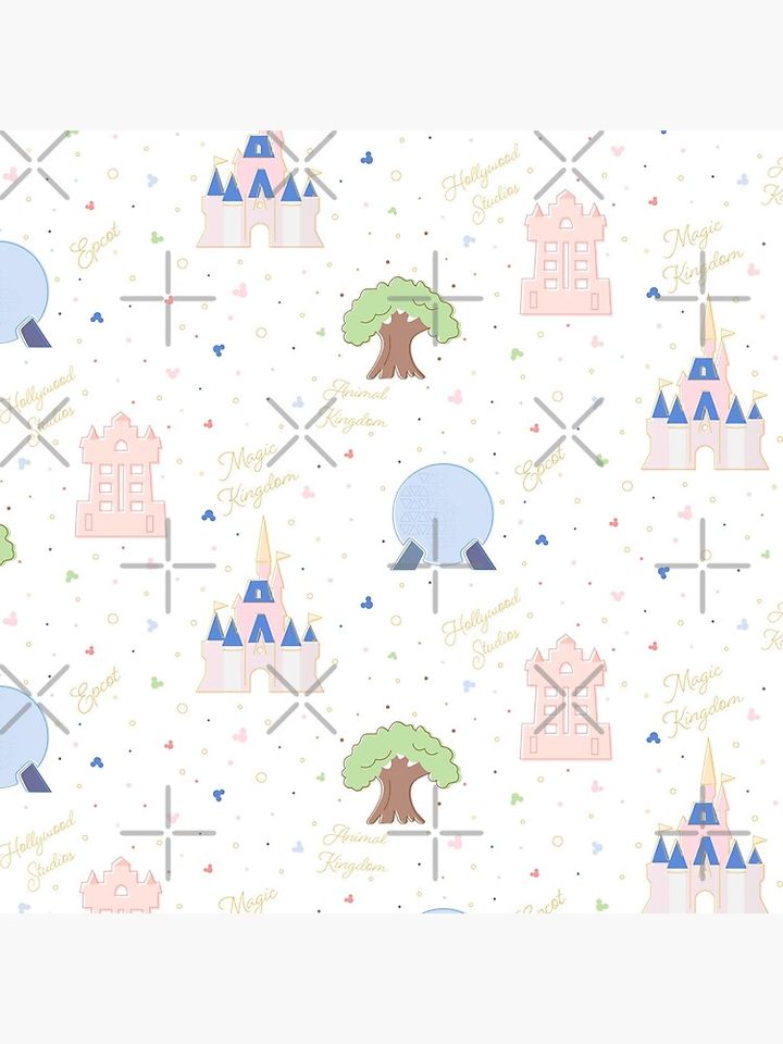 Four Magic Kingdoms Pattern Pillow