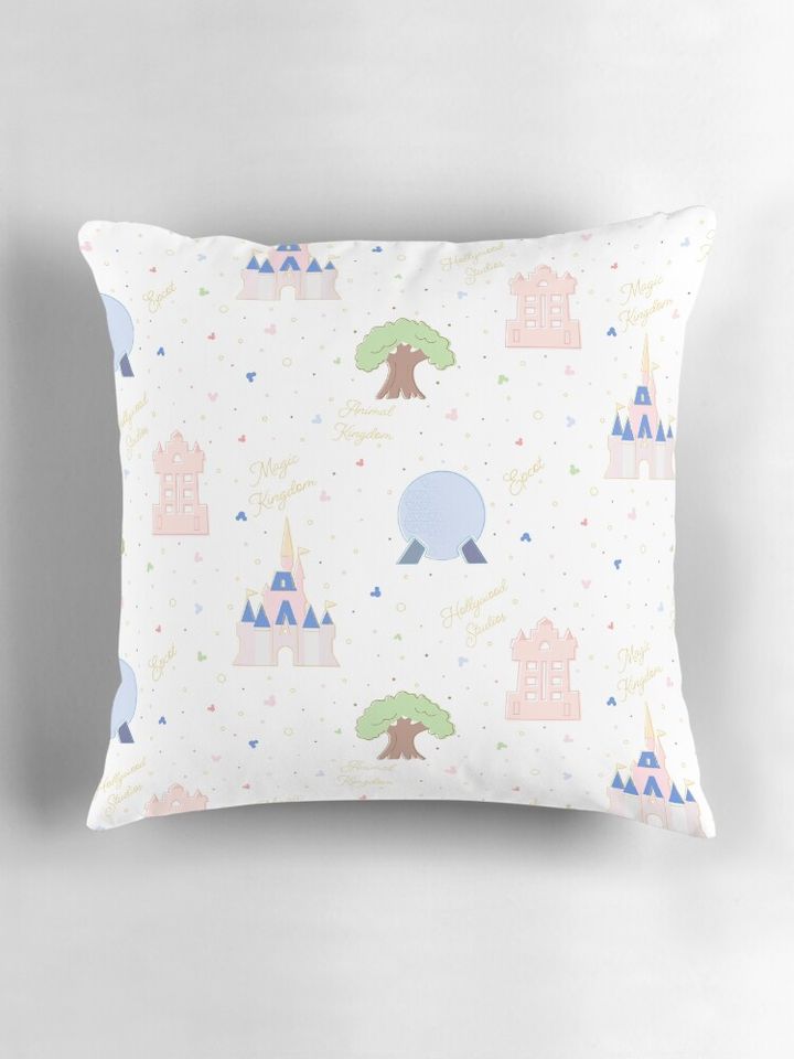 Four Magic Kingdoms Pattern Pillow