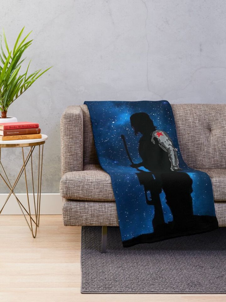 The Lone Wolf Winter Soldier Throw Blanket