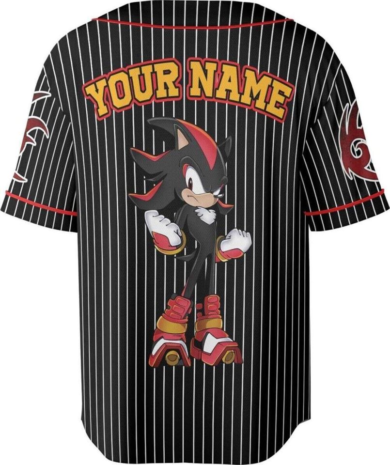 Personalized Sonic Shadow The Hedgehog Badass Jersey, Custom Sonic Jersey, Sonic Birthday Gift