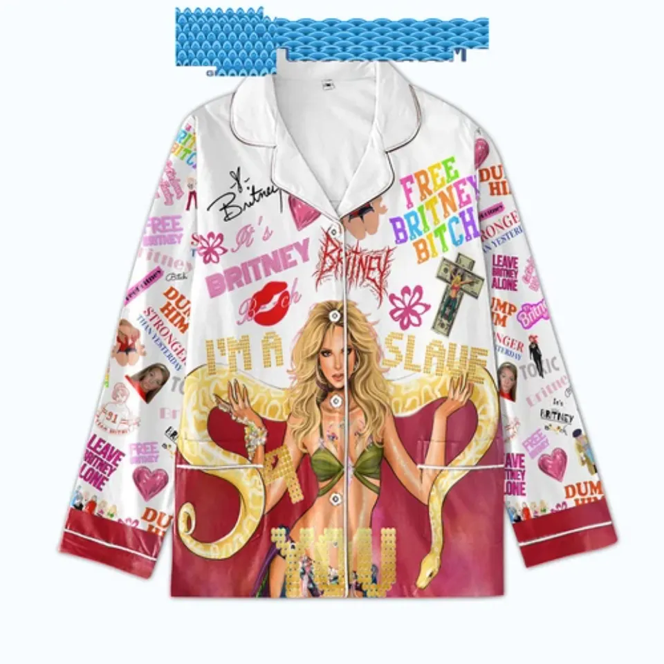 Britney Spears Free Britney Dump Him Satin Pajamas Set