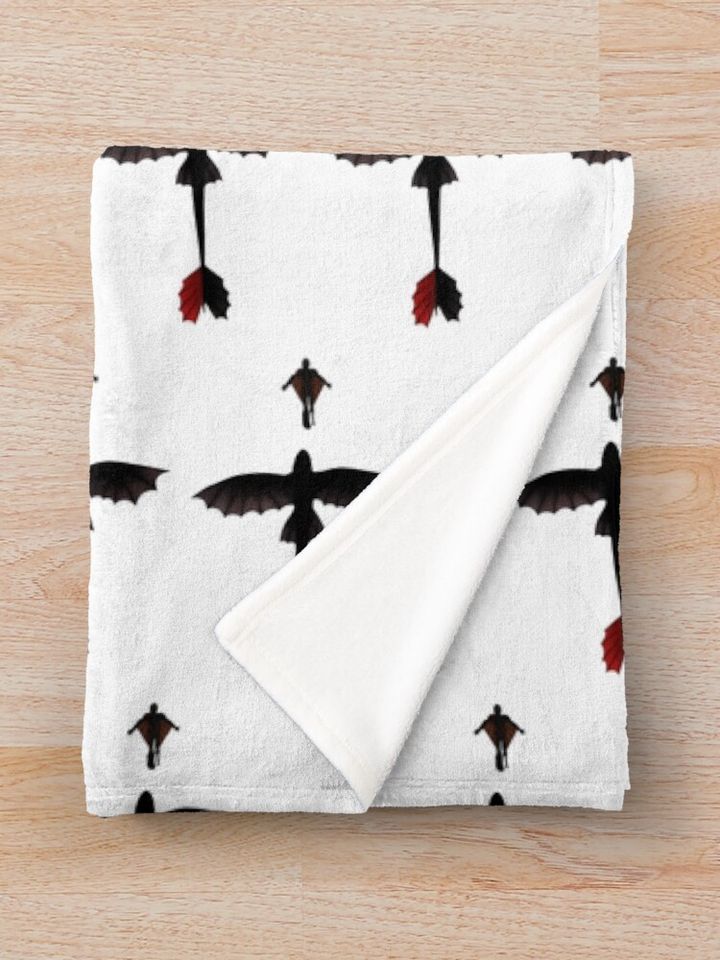 toothless and hiccup flying - how to train your dragon Throw Blanket