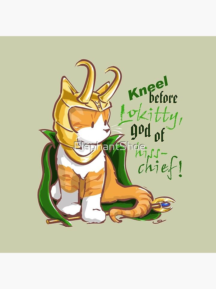Kneel Before Lokitty! (chibi version) Pillow