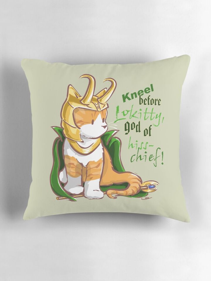 Kneel Before Lokitty! (chibi version) Pillow