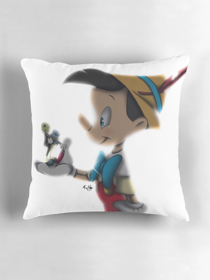 Pinocchio and Jiminy Cricket Pillow