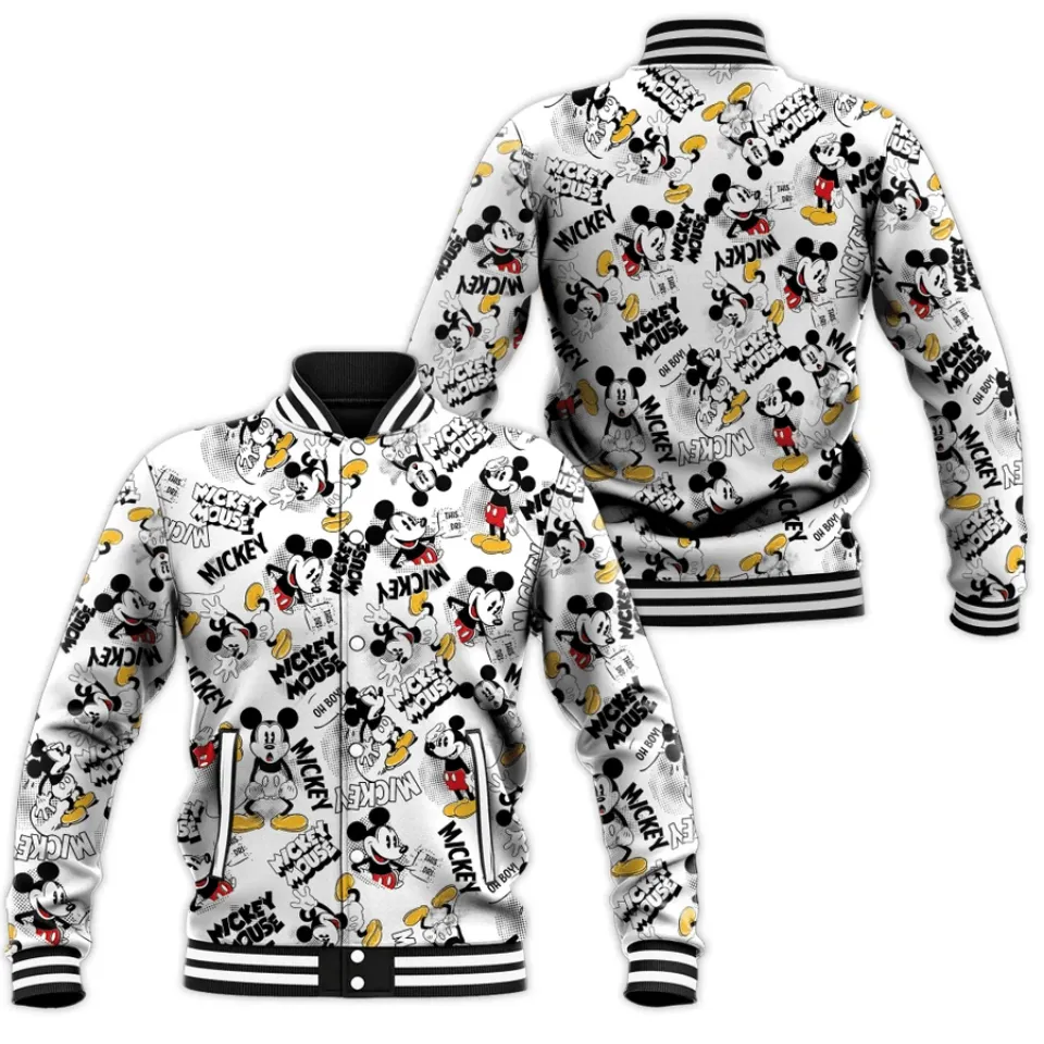 Mickey Mouse Comics Disney Cartoon Pattern 517 Gift Lover Baseball Jacket