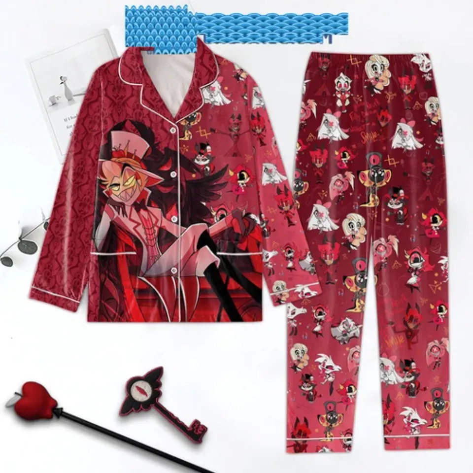 Hazbin Hotel Anime Satin Pajamas Set