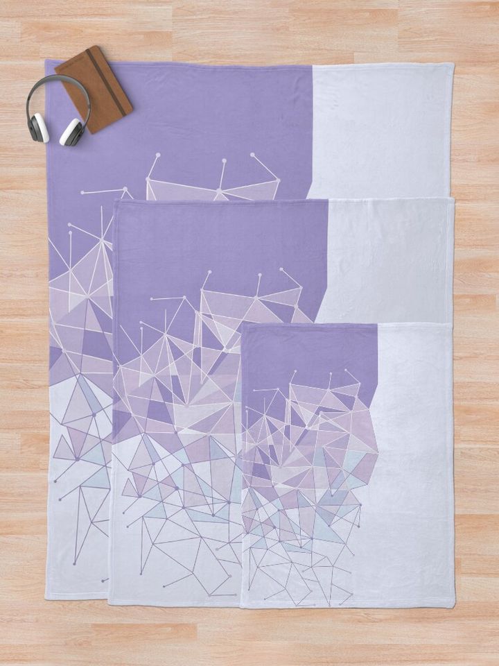 Purple Fragments Throw Blanket