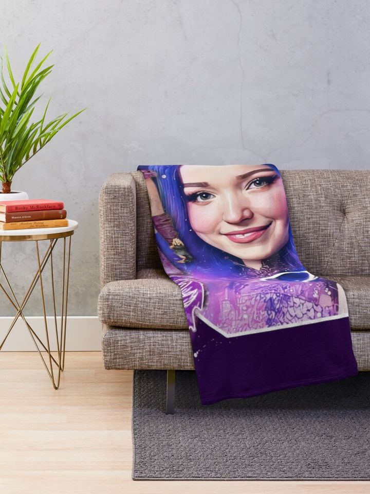 Mal Purple Queen - Descendants 3 Wedding Star Throw Blanket