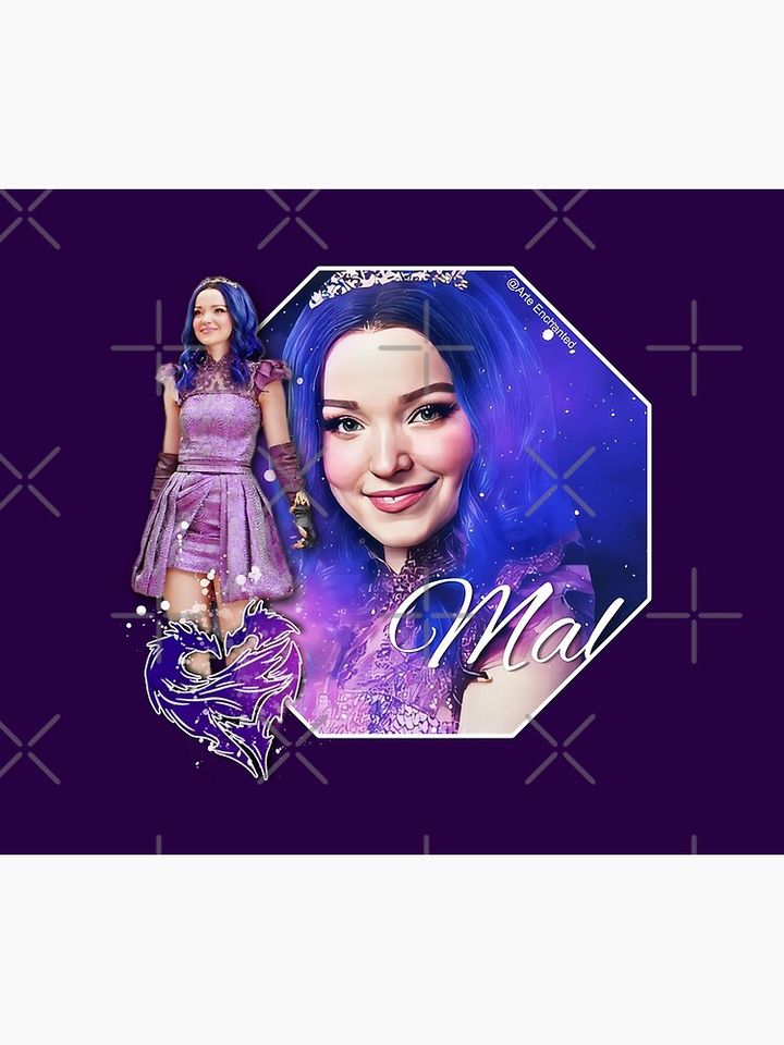 Mal Purple Queen - Descendants 3 Wedding Star Throw Blanket